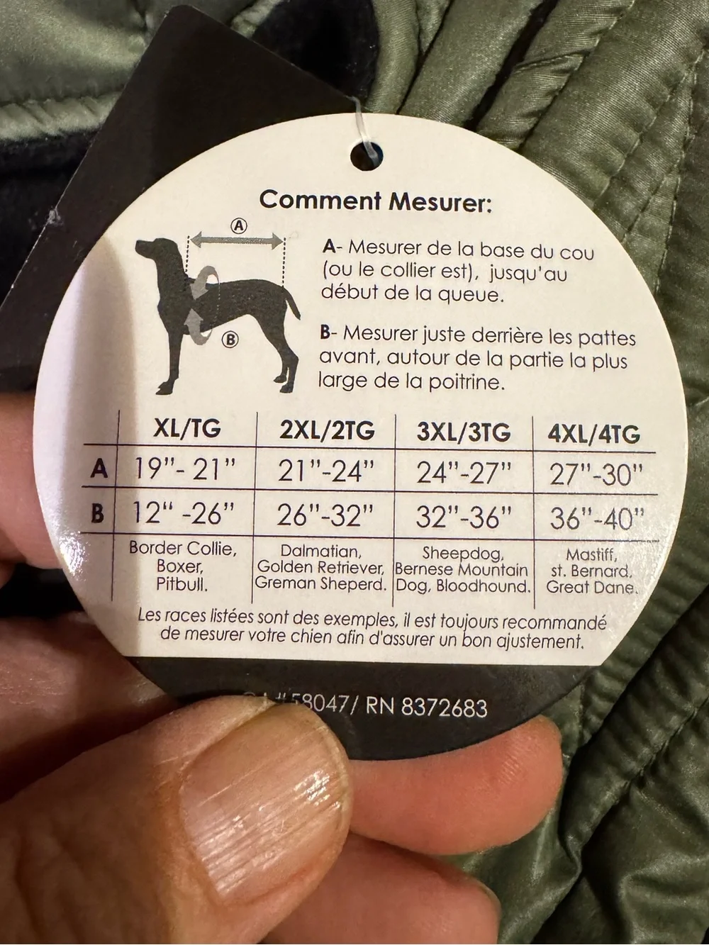 Dog Coat - size 2XL